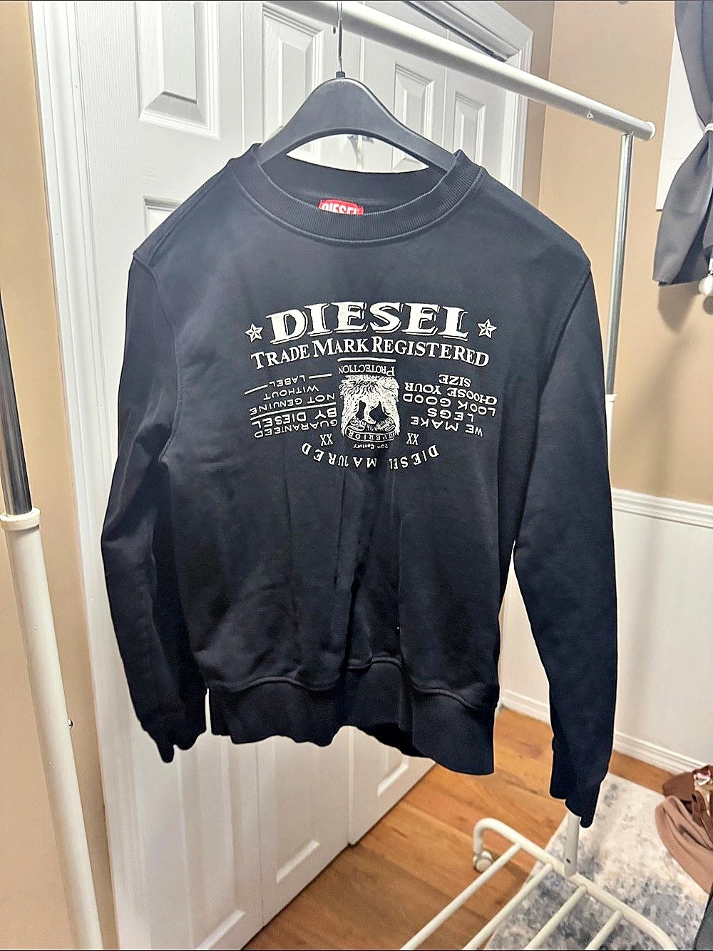 Diesel S-Girk-K34 Graphic Sweatshirt in Black Size Large